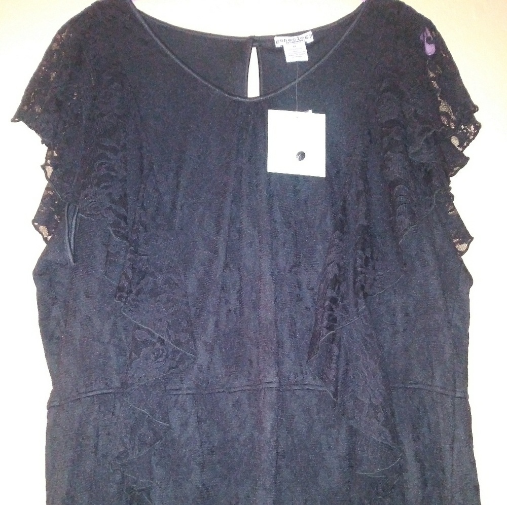 Black sleeveless top 1X NEW